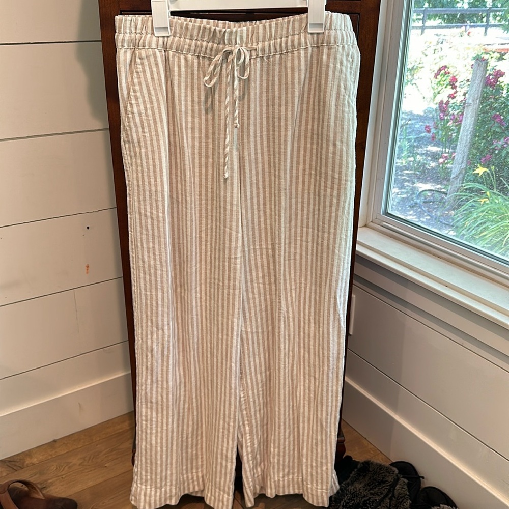 Wide leg linen pants